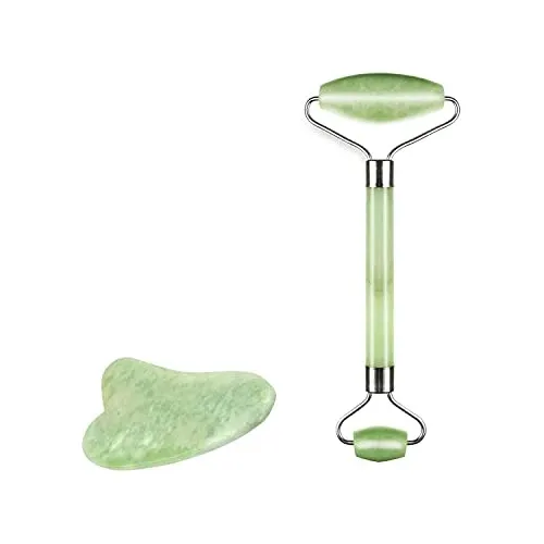 Rodillo De Jade Y Gua Sha Masaje Facial Truweo