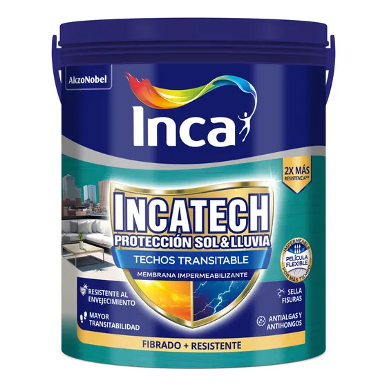 Incatech Fibrado Membrana Liquida Impermeabilizante Inca 4k Color Blanco