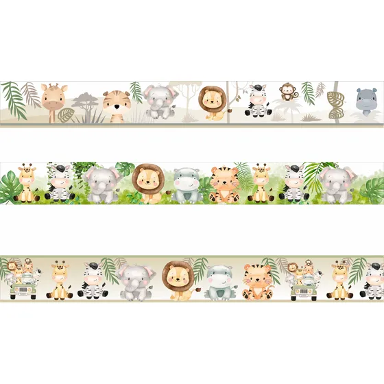 Cenefas Adhesivas Decorativas Bebes, Niños 7 Mts  Safari  
