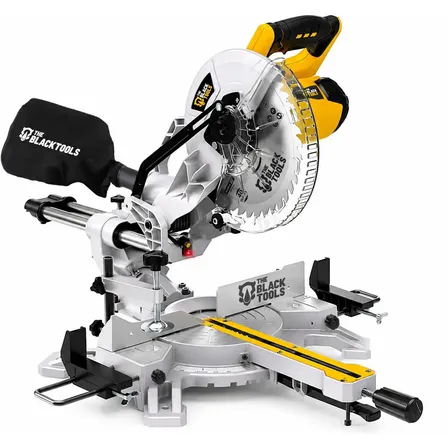 Serra Meia Esquadria Telescópica 10 Polegadas Profissional 2000w Tbbt03 The Black Tools 5000rpm Com Guia Laser 220v