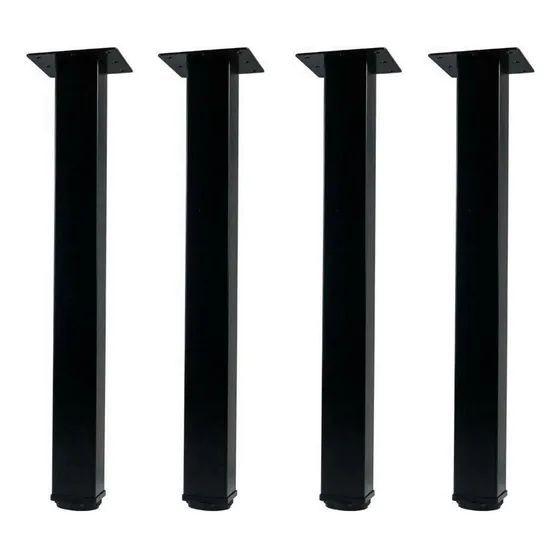 Kit Com 4 Pés De Ferro Cannes Quadrado Mesa 70cm Aço Forte