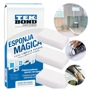 Esponja Mágica Limpeza Pesada Tekbond 3 Unidades Esponja Mágica Limpeza Pesada Tekbond 3 Unidades