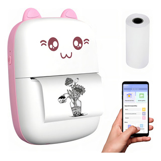 Mini Impresora Termica Portatil Inalámbrica Color Rosa Mini Impresora Termica Portatil Inalámbrica Color Rosa