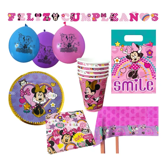 Pack Cumpleaños Minnie Mouse X 6 Cotillón Activarte