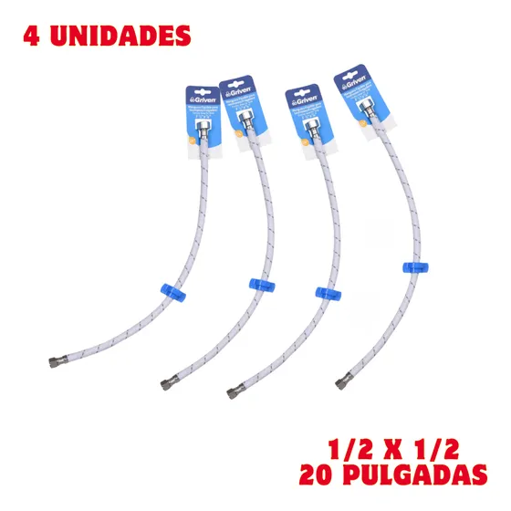 Canilla Flexible Lavamanos Y Fregadero 20  1/2x1/2 4und