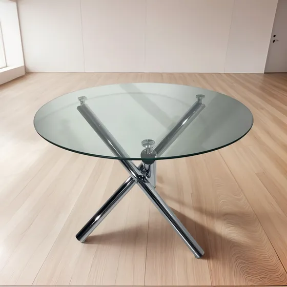 Mesa Redonda De Vidrio Comedor Living Matisse 100 Tisera