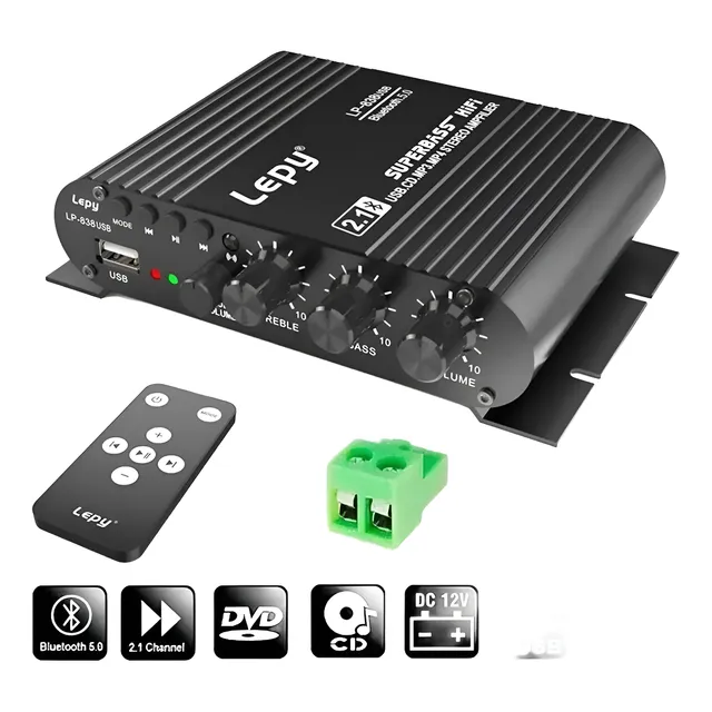 Amplificador Hifi Stereo Subwoofer Con Remoto Bluetooth Usb