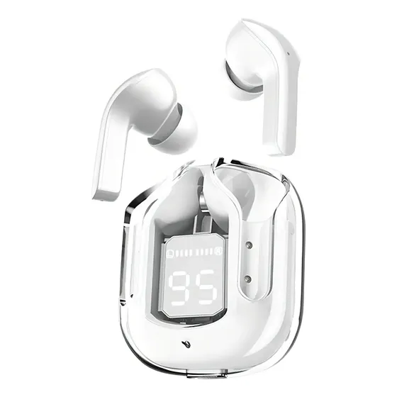 Audifonos Inalámbricos Pantalla Digital Reducción Ruido Ipx4 Color Blanco