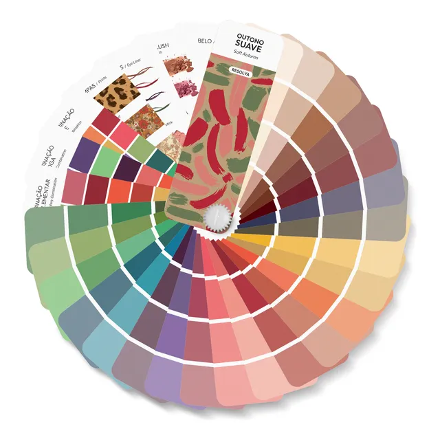Cartela Paleta Cores Coloração Pessoal - Outono Suave