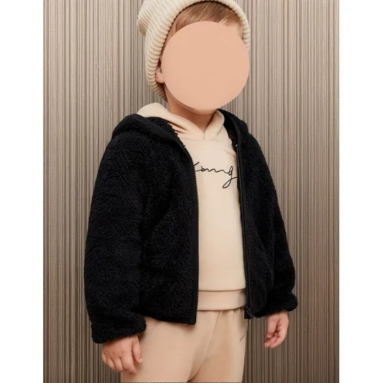 Casaco De Frio Menino Infantil Tedy Com Capuz Teddy Inverno