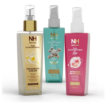 Kit 3 Óleos Extraordinário (sublime, Liso E Cachos) New Hair