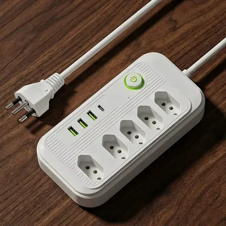 Extensão Elétrica Tomadas Usb Type-c Bivolt 2m Chave Liga Jxb9 5+3+1