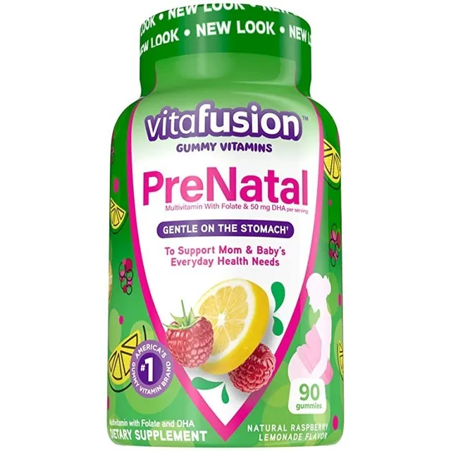 Vitafusion Prenatal 90 Gomitas Sabor Frambuesa Limonada