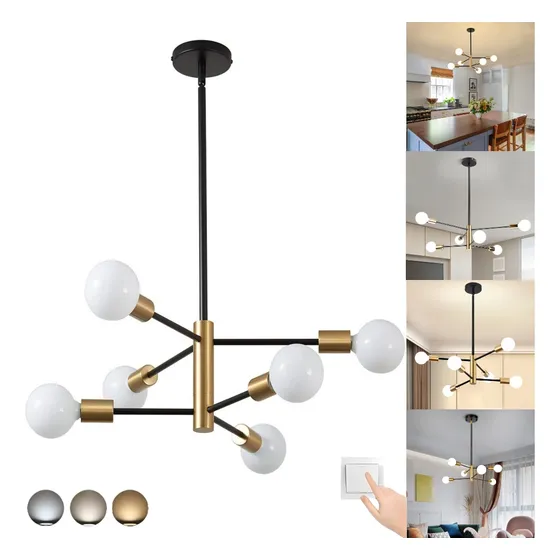 Lampara De Techo Colgantes Moderna Halogena Vintage 6 Luces Llampara Foco Lamparas Para Baño Lamparas Para Sala Lampara Colgante Lamparas Para Interiores Lampara Decorativa Lampara Fluorescente Led