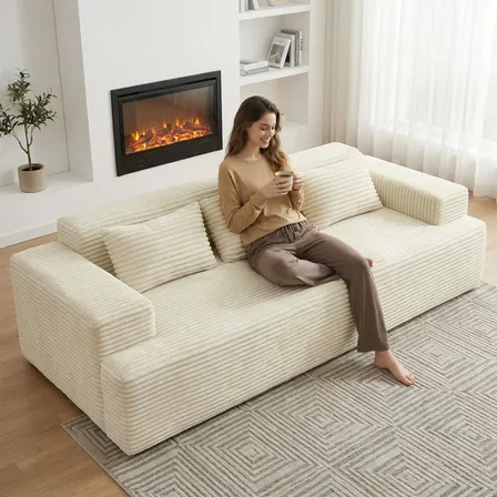 Sofá Modernos Reclinable 3 Plazas Sofá Esponja Largo 2.15m