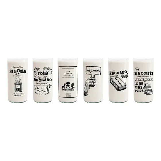Abogados - Juego De 6 Vasos Negro