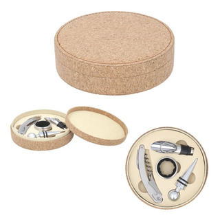 Set Utensilios Para Vino Sacacorcho Con Caja Corcho Set Utensilios Para Vino Sacacorcho Con Caja Corcho
