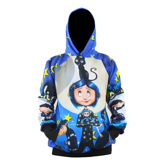 Sudadera Pelicula Coraline Con Capucha Impresion 3d Lz.