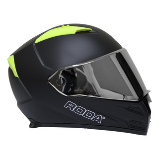 Casco Roda Elemental Negro Mate Cerrado Tomas De Aire Neon Casco Roda Elemental Negro Mate Cerrado Tomas De Aire Neon