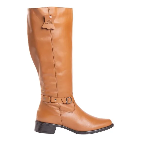 Bota De Cuero 100% Para Dama M.galli Bota Caña Alta