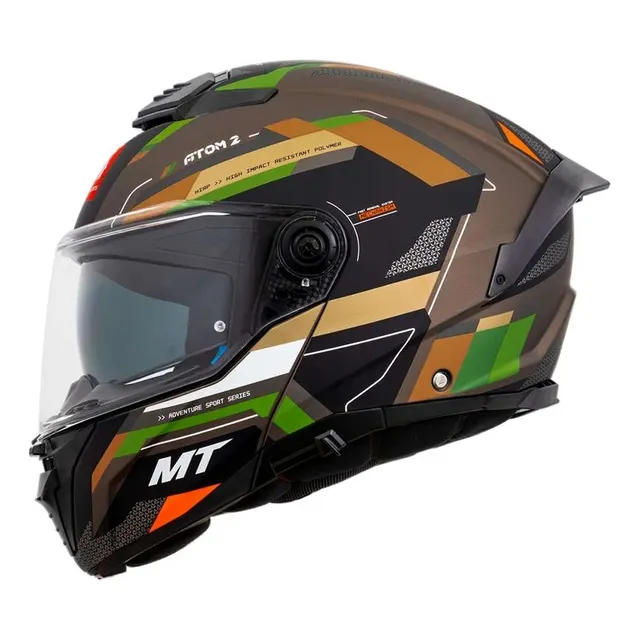 Capacete Mt Helmets Atom 2 Bast A6 Verde Fosco Robocop Novo