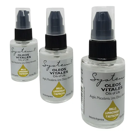 System | Combo 3 Unidades Serum Óleos Vitales 30ml