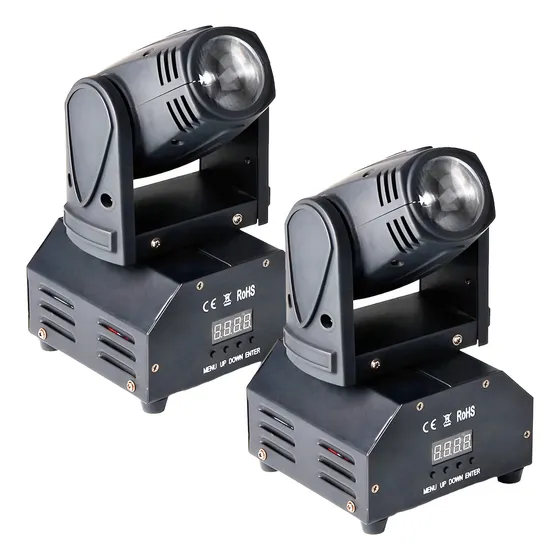 Kit 2 Mini Moving Led Cree Rgbw Dmx Strobo Potência 30w
