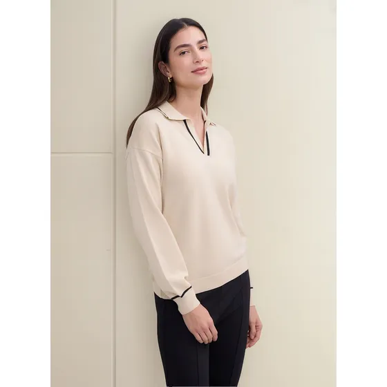 Saco De Mujer Cuello V Marca Patprimo Color Crema #30330664