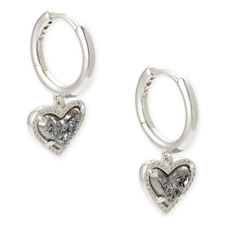 Kendra Scott Pendientes De Corazon Baño De Rodio, Cuarzo Kendra Scott Pendientes De Corazon Baño De Rodio, Cuarzo