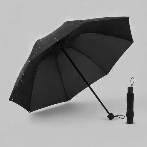 Paraguas Antiviento Mtl Protecci&oacute;n Uv 10 Gajos Negro Liso