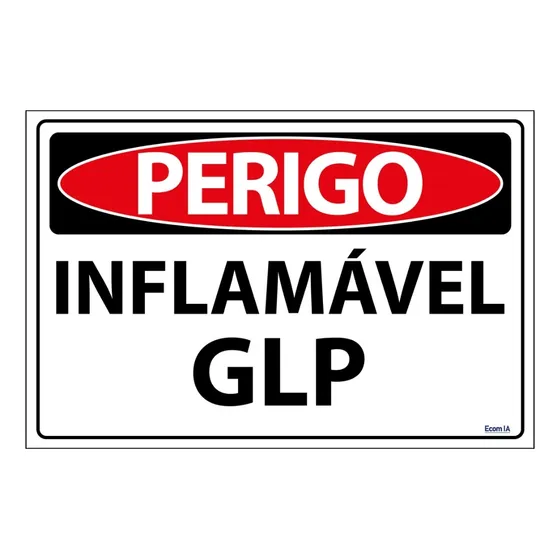 Placa De Sinalização Perigo Inflamável Glp - Sp75 F9e