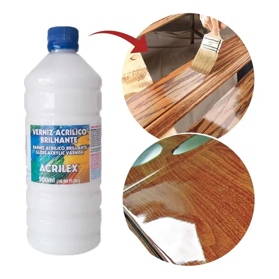 Verniz Acrílico Brilhante Atóxica Leitosa 500ml - Acrilex