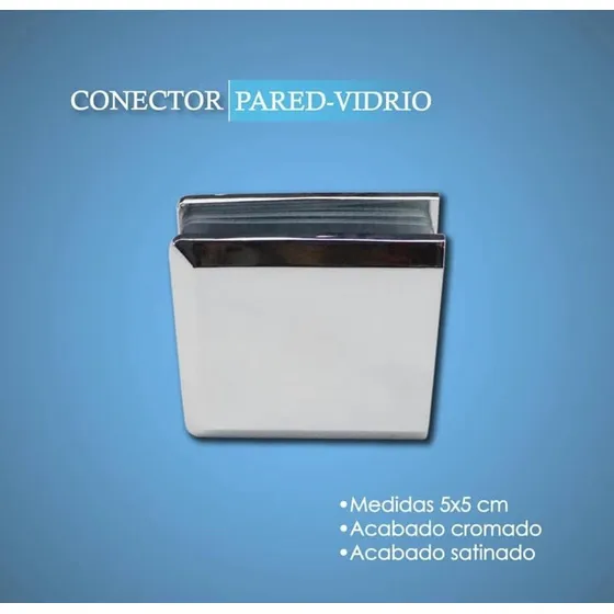 Clip Pared  Vidrio Cromado