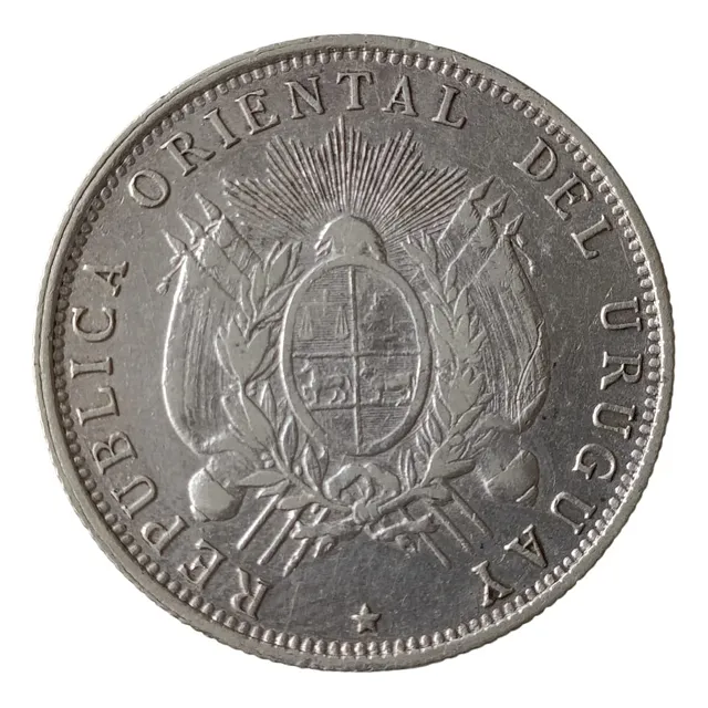 Uruguay Plata 50 Centesimos 1894. Muy Buen Estado.