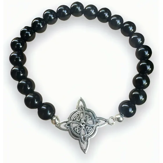 Pulsera Nudo De Brujas Elasticada Piedras Protección Suerte