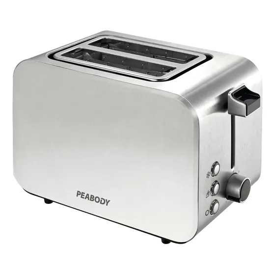 Tostadora Eléctrica Peabody Pe-t8127 2 Panes 7 Niveles 850w Color Plateado