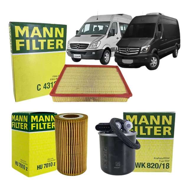 Kit 3 Filtros Sprinter 2012 A 2019 311 415 515 Mann Original