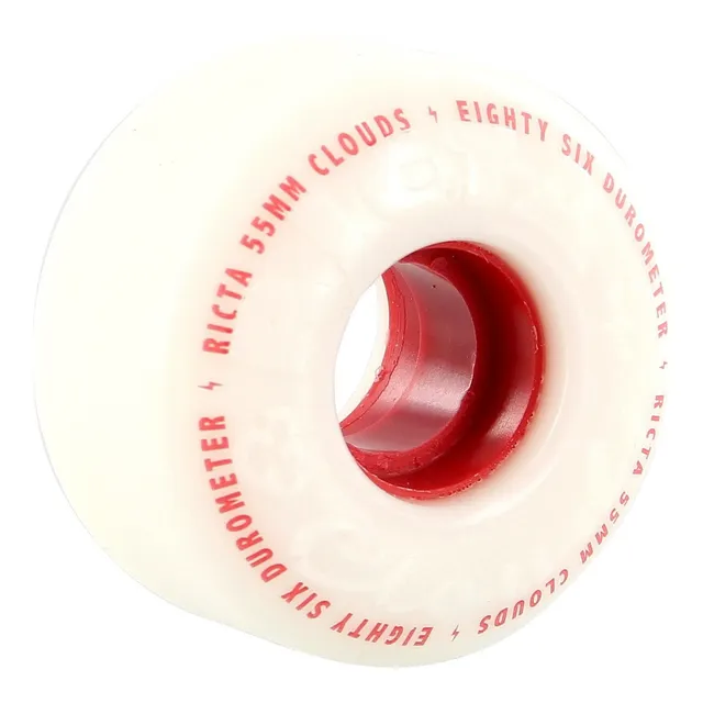 Rueda Para Monopatin Color Blanco Rojo