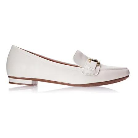 Sapato Mocassim Feminino Off-white Vizzano
