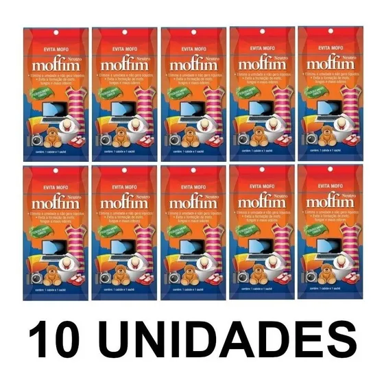 Anti Mofo Desumidificador Moffim Neutro 10 Unid X 110g Nfe