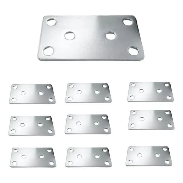Kit 10 Placas De Junção União De Madeira Aço 80x40 Mm