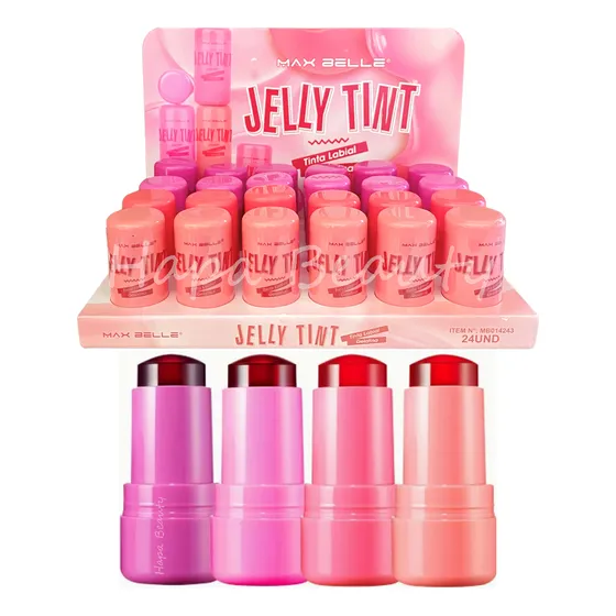 Set De 4 Tinta De Labios Jelly Tint Larga Duración Max Belle