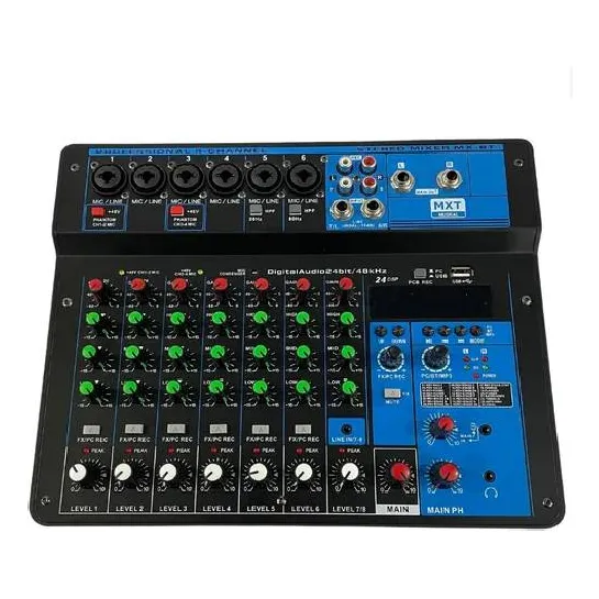 Mesa De Som Mxt 8 Canais, Xlr Combo Mx-8t 110/220
