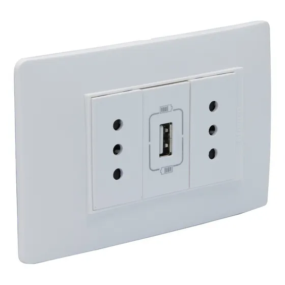 Enchufe Doble 2p+t 10/a 250v + Usb 1,5a Blanco (precioxud)