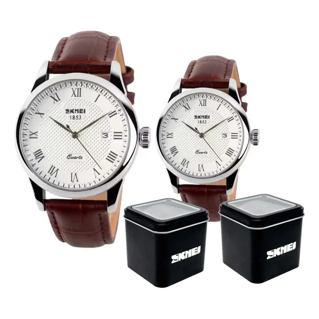 Reloj Skmei Combo Elegante Dama Caballeros 9058 Enamorados