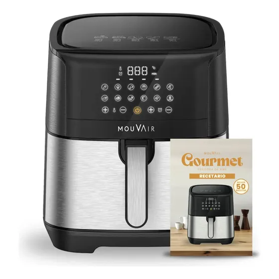 Freidora De Aire Mouvair Gourmet 7L Color Negro 12 Funciones