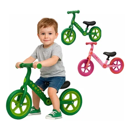 Bicicleta Equilíbrio Sem Pedal Dino Leve C/ Pneu Antifuro Verde
