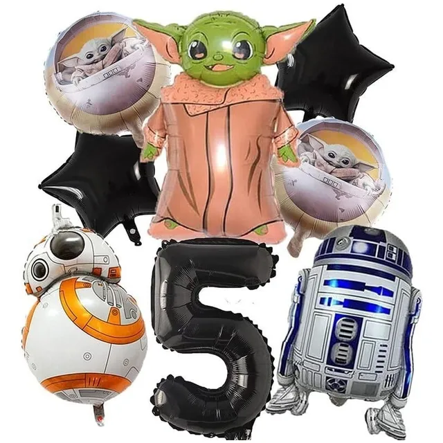 Globo Látex Negro Estampado Star Wars 