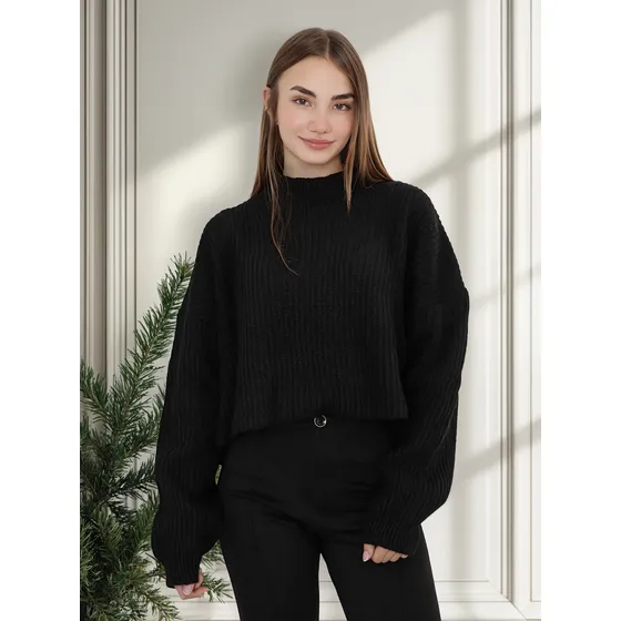 Sweater Media Polera Mangas Abullonada Nano