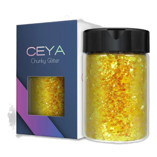 Polvo Purpurina Amarillo Limón, 140g, Nail Y Pelo